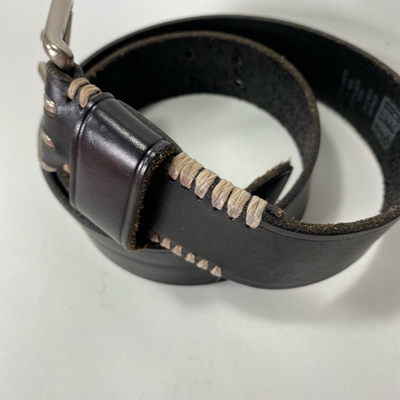 Gap Black Double Buckle Leather Belt 30 - Picture 2 of 9